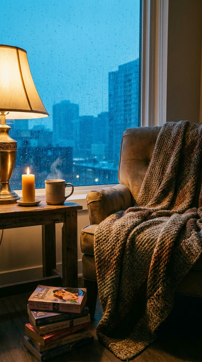 Rainy window reading nook sample